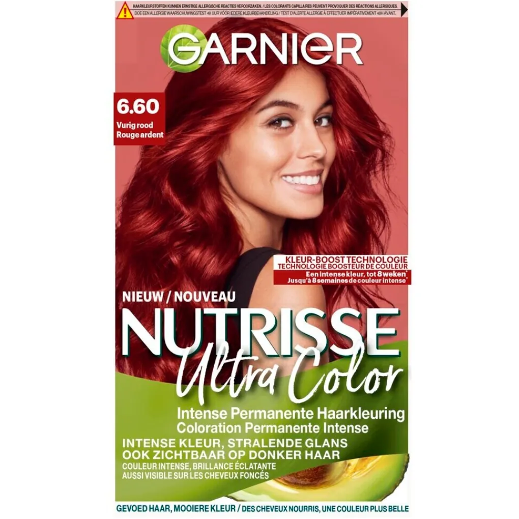 Nutrisse Haarverf>Garnier Ultra Color 6.60 Vurig Rood Permanente Haarkleuring