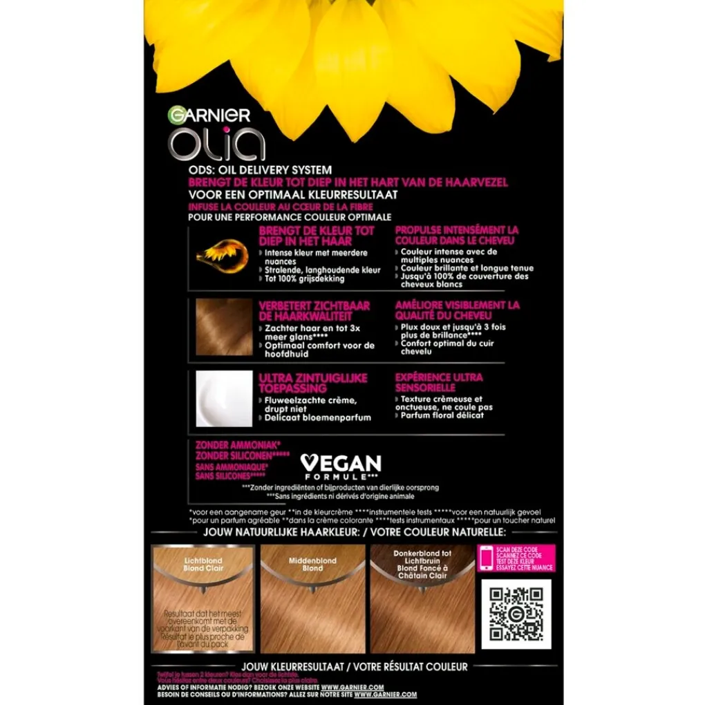 Olia Haarverf>Garnier 8.31 Goud Asblond Permanente Haarkleuring