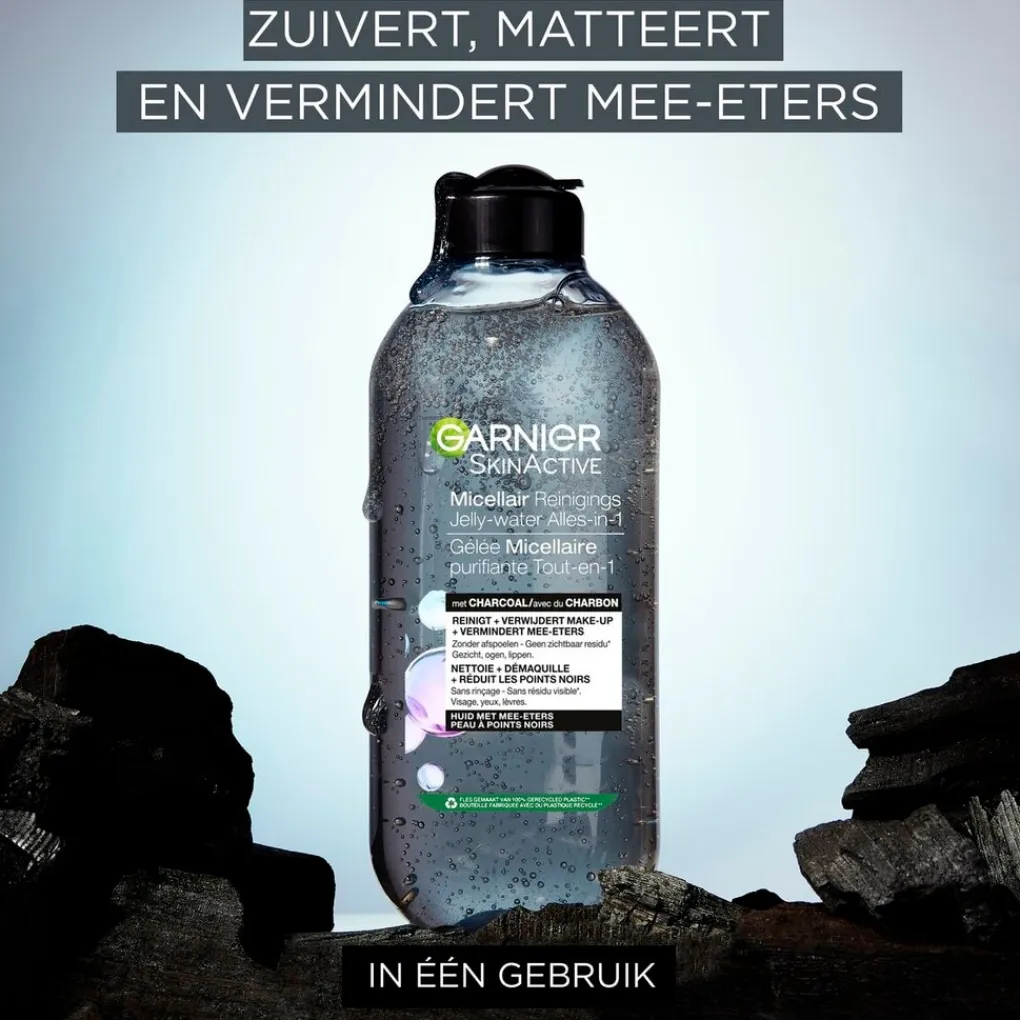 Garnier Skin Naturals Gezichtsreiniging>Garnier SkinActive Alles-in-1 Micellair Reinigend Jelly-water met Charcoal