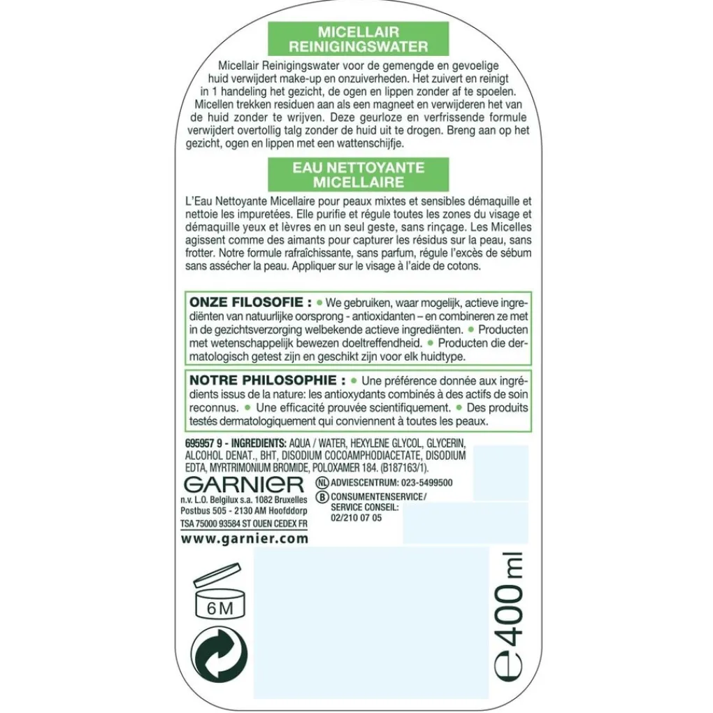 Garnier Skin Naturals Gezichtsreiniging>Garnier SkinActive Alles-In-1 Micellair Reinigingswater