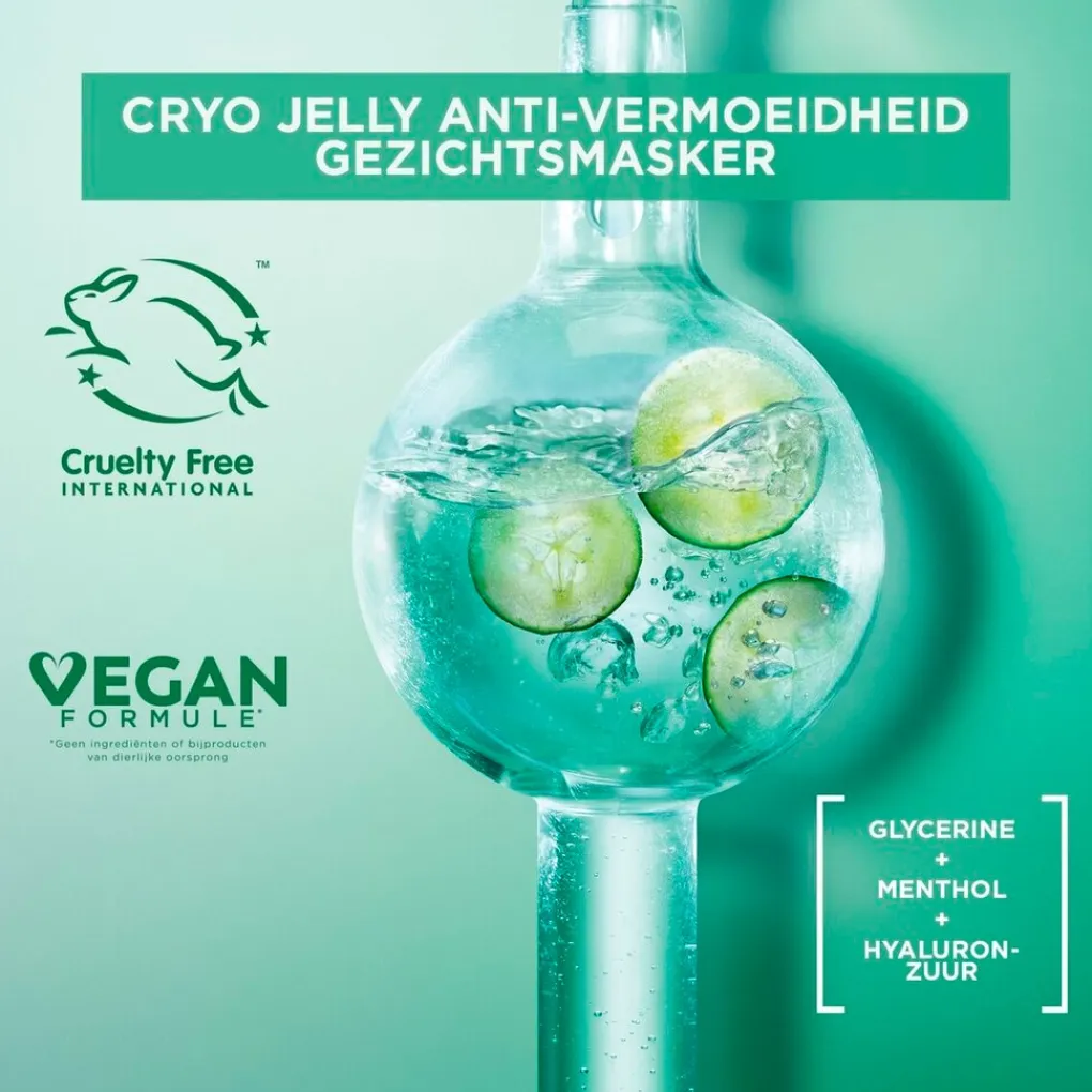 Garnier Skin Naturals Gezichtsmaskers>Garnier SkinActive Cryo Jelly Anti-Vermoeidheid Gezichtsmasker met Hyaluronzuur