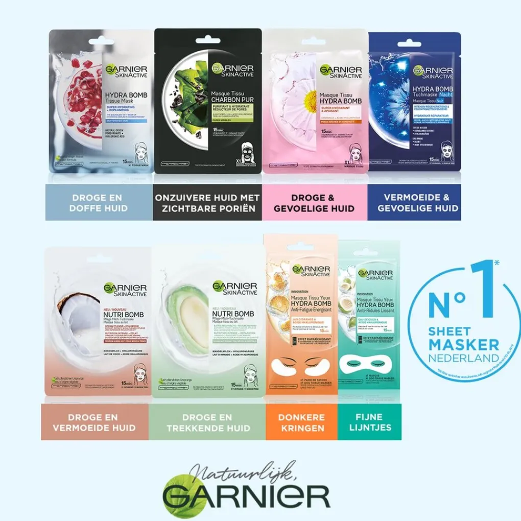 Garnier Skin Naturals Gezichtsmaskers>Garnier SkinActive Hydra Bomb Tissuemasker