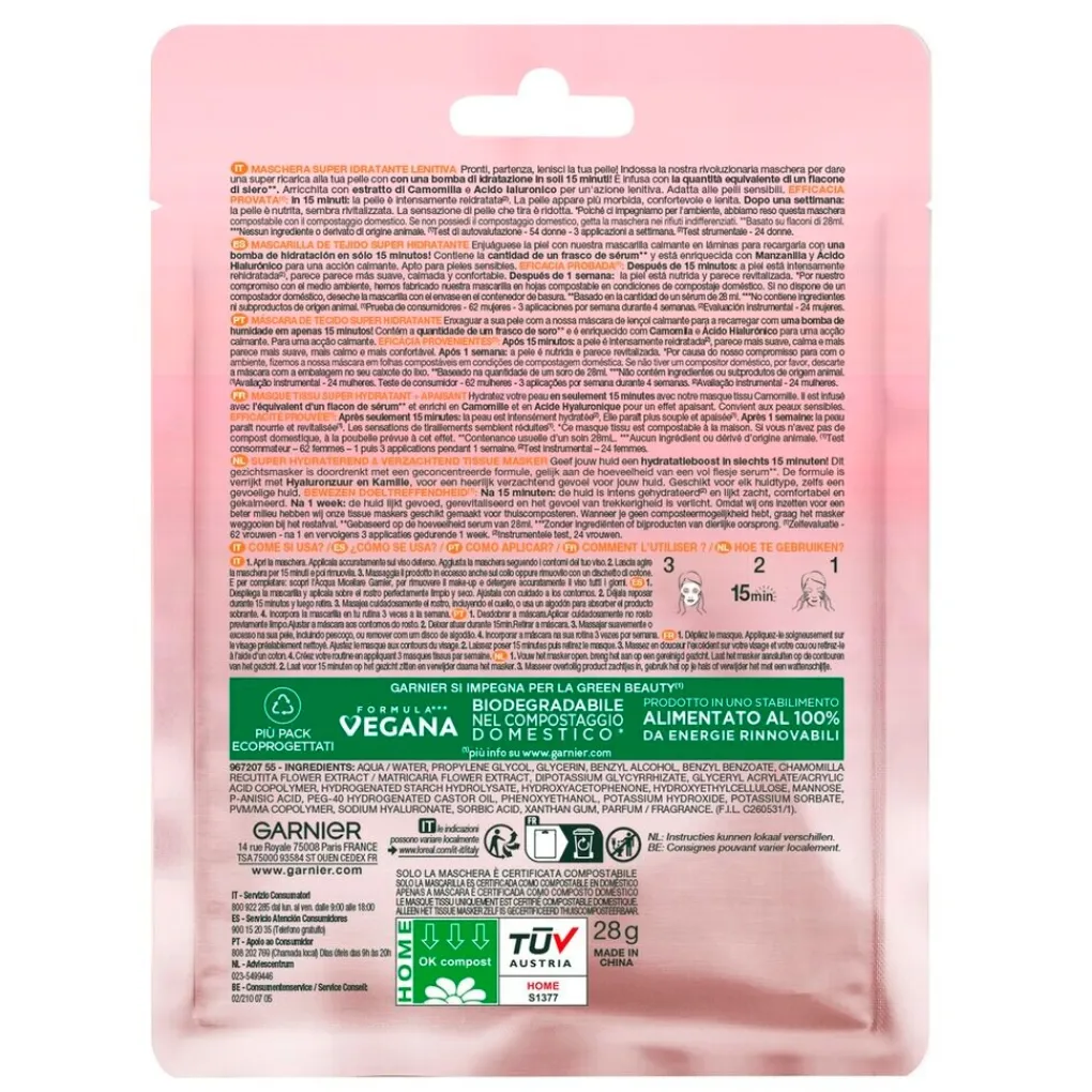 Garnier Skin Naturals Gezichtsmaskers>Garnier SkinActive Hydra Bomb Tissuemasker