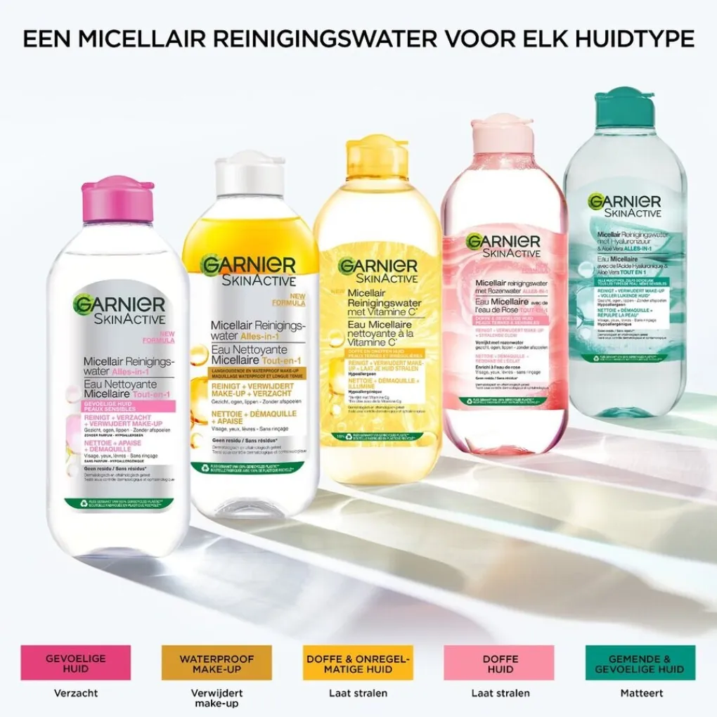 Garnier Skin Naturals Gezichtsreiniging>Garnier SkinActive Micellair Reinigingswater voor Langhoudende en Waterproof Make-Up