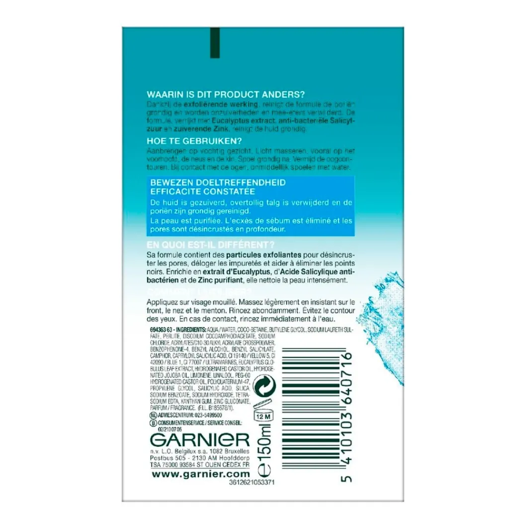 Garnier Skin Naturals Gezichtsreiniging>Garnier SkinActive Pure Active Anti-Mee-Eters Reinigingsgel