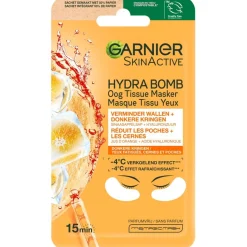 Garnier Skin Naturals Gezichtsmaskers>Garnier SkinActive Sinaasappel & Hyaluronzuur Oog Tissuemasker