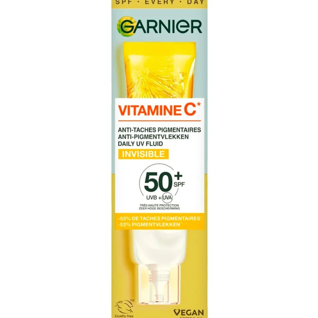 Garnier Skin Naturals Dagcreme>Garnier Vitamine C SPF50+ Invisible Anti-Pigmentvlekken Daily UV Fluid