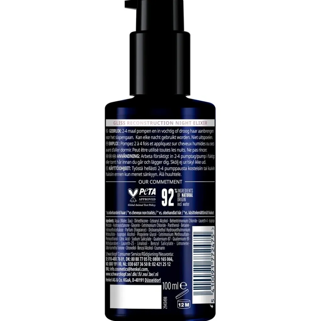 Gliss Haartreatment>Overnight Reconstruction Night Elixir