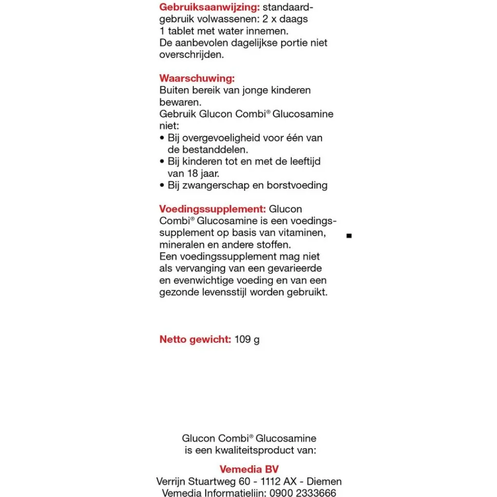 Glucon Glucosamine>Combi Glucosamine Chondroïtine/MSM+ Mangaan Tabletten