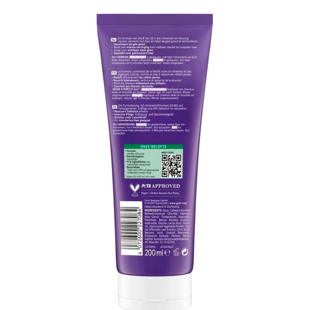 Guhl Haarmasker>Zilverglans & Verzorging Anti-Geel 2-in-1 Masker en Conditioner