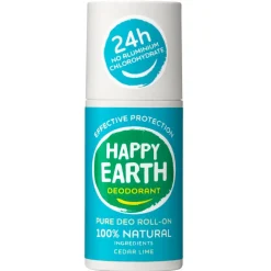 Happy Earth Deoroller>100% Natural Cedar Lime Deodorant Roller
