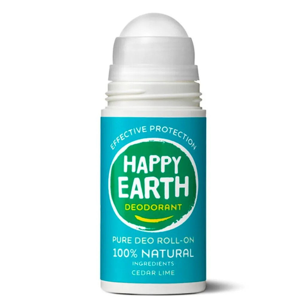 Happy Earth Deoroller>100% Natural Cedar Lime Deodorant Roller