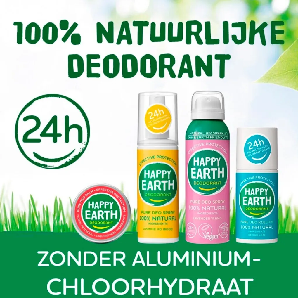 Happy Earth Deostick>100% Natural Pure Crystal Geurloze Deodorant Stick