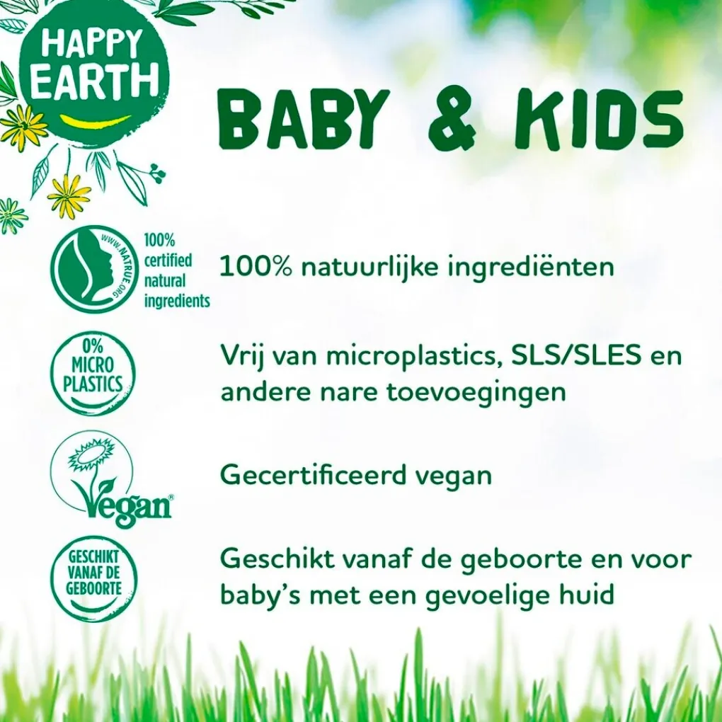 Happy Earth Baby Bad- En Doucheverzorging>Baby & Kids 100% Natural Wash & Bath Gel