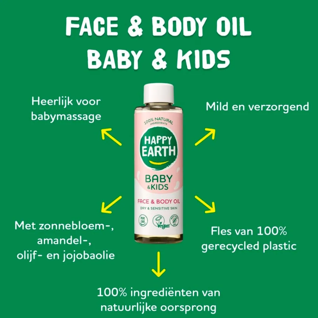 Happy Earth Baby Huidverzorging>Baby & Kids 100% Natural Face & Body Oil