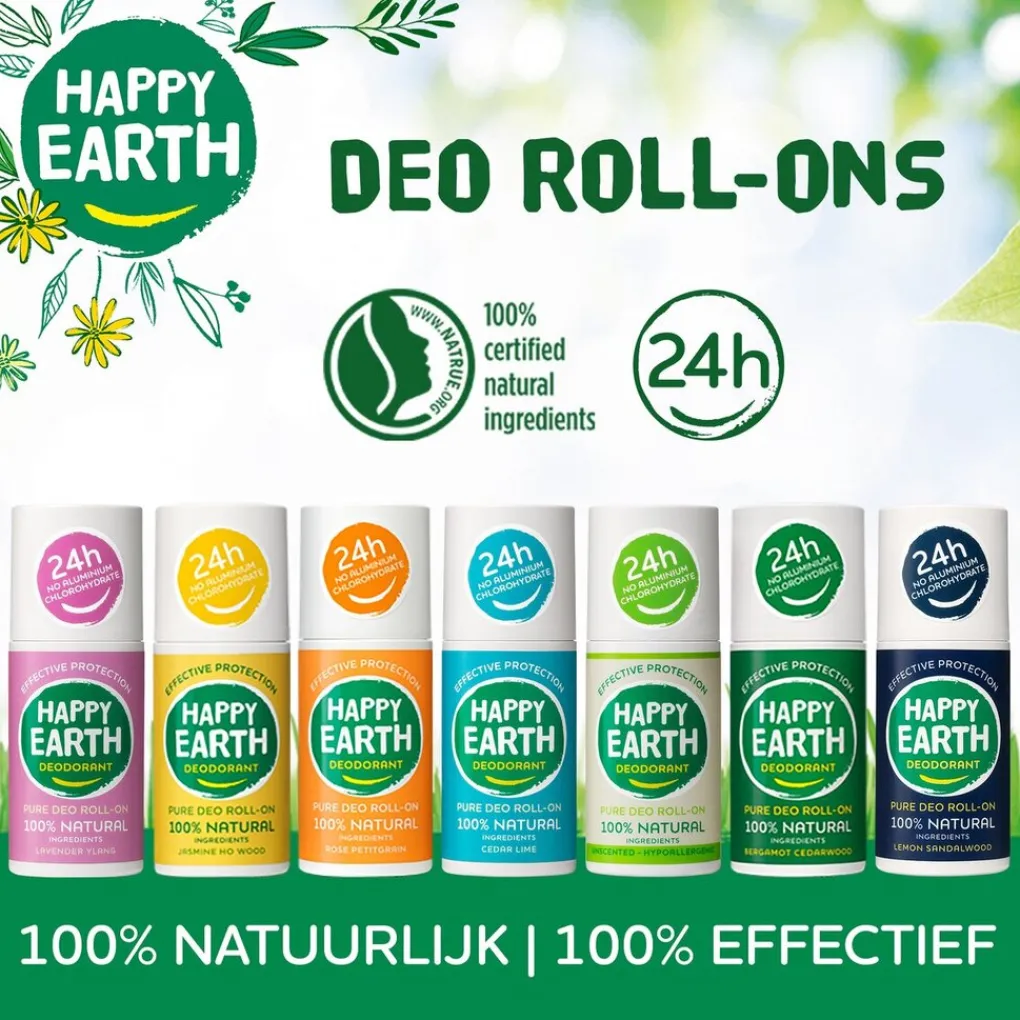 Happy Earth Deospray>Bergamot Cedarwood Deodorant Roller