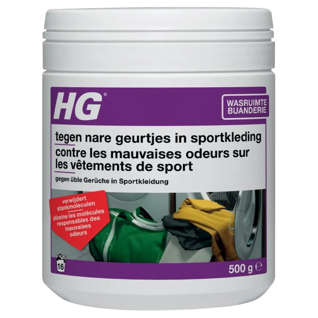 HG Schoonmaakmiddelen>Wasmiddeltoevoeging tegen Nare Geurtjes in Sportkleding