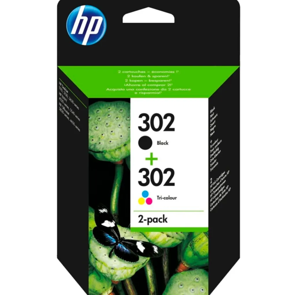 HP Printers>302 Originele Zwarte/Drie-Kleuren Inktcartridges