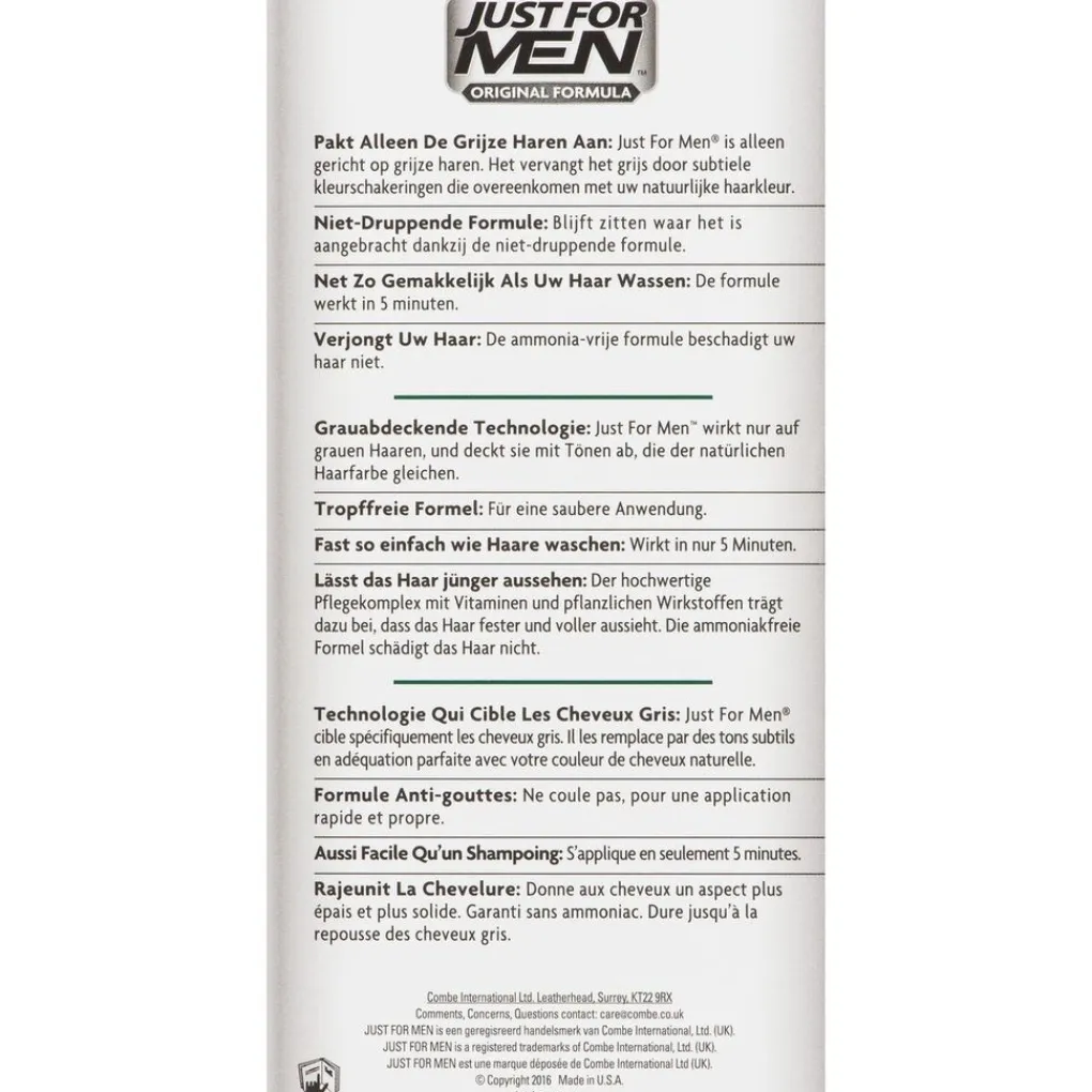 Just For Men Haarverf>Original Formula H-55 Zwart Haarkleuring