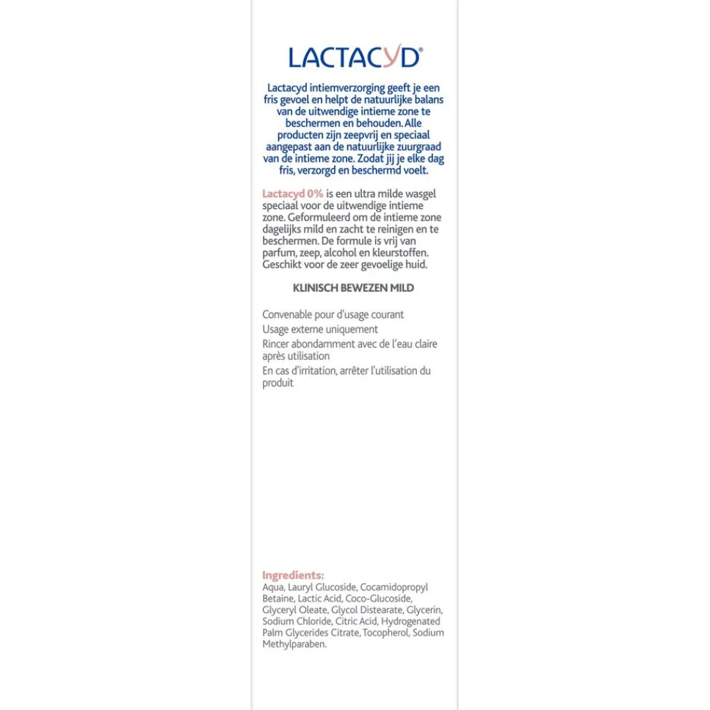 Lactacyd Intieme Hygiëne>0% Intieme Wasgel