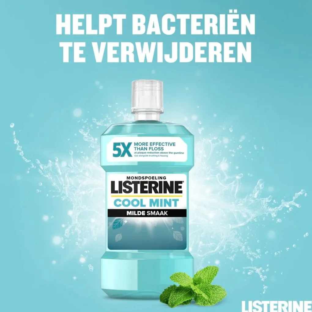 Listerine Mondwater En Mondspray>Cool Mint Milde Smaak Mondwater