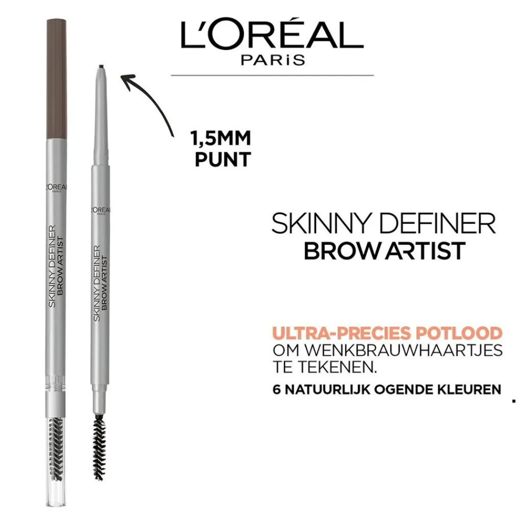 L'Oreal Wenkbrauw Make-Up>L'Oréal Paris Brow Artist Skinny Definer 105 Brunette Ultradun Wenkbrauwpotlood
