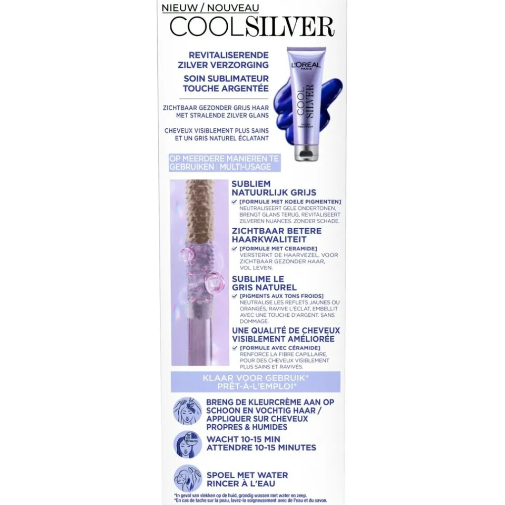Cool Silver Haarverf>L'Oréal Paris 1 Puur Wit Revitaliserende Zilver Verzorging