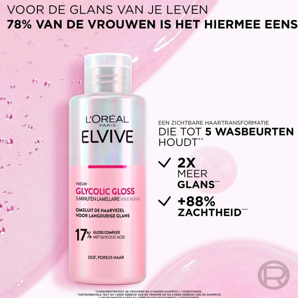 Elvive Conditioner>L'Oréal Paris Glycolic Gloss 5 Minuten Lamellaire Verzorging