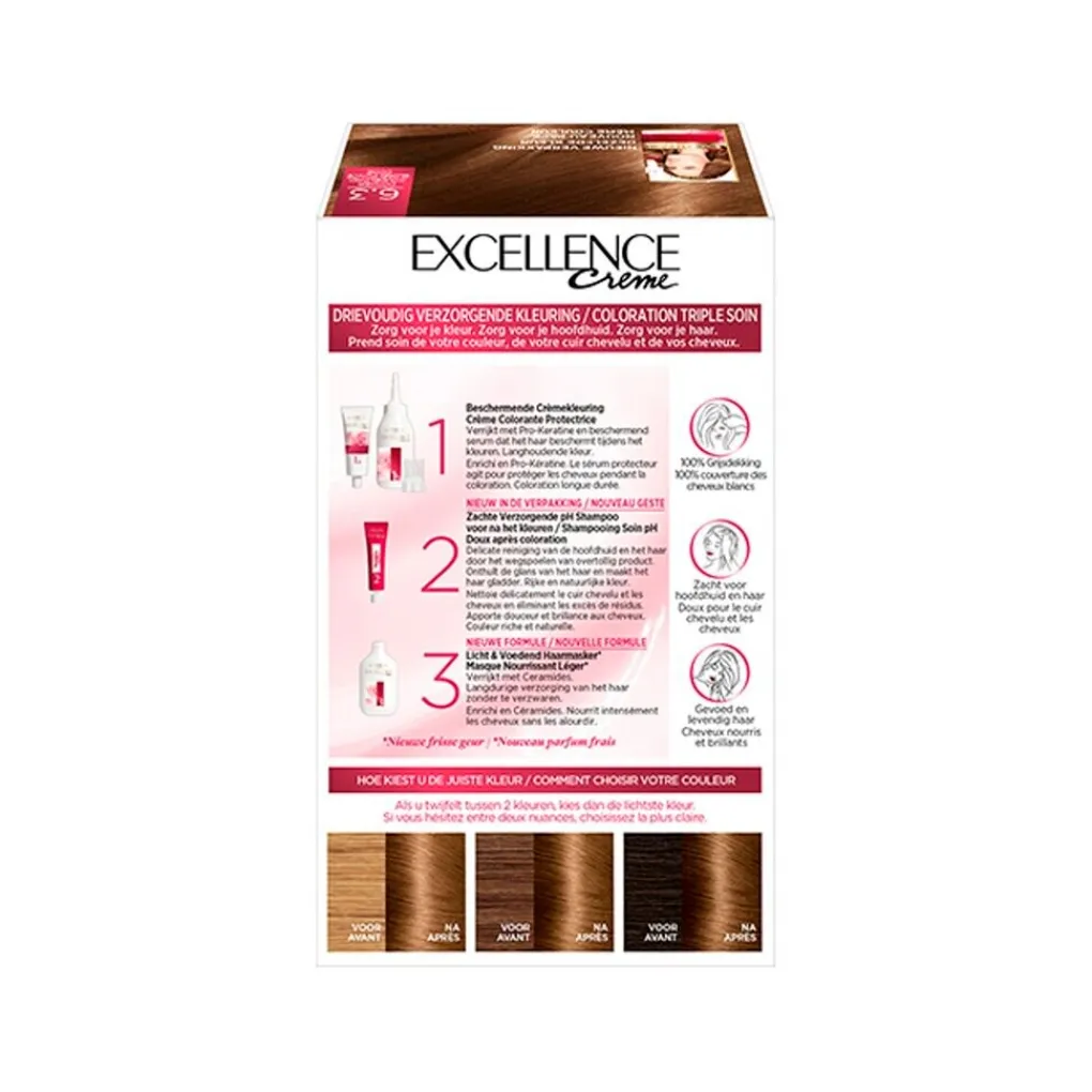 Excellence Haarverf>L'Oréal Paris Crème 6.3 Donker Goudblond Permanente Haarverf