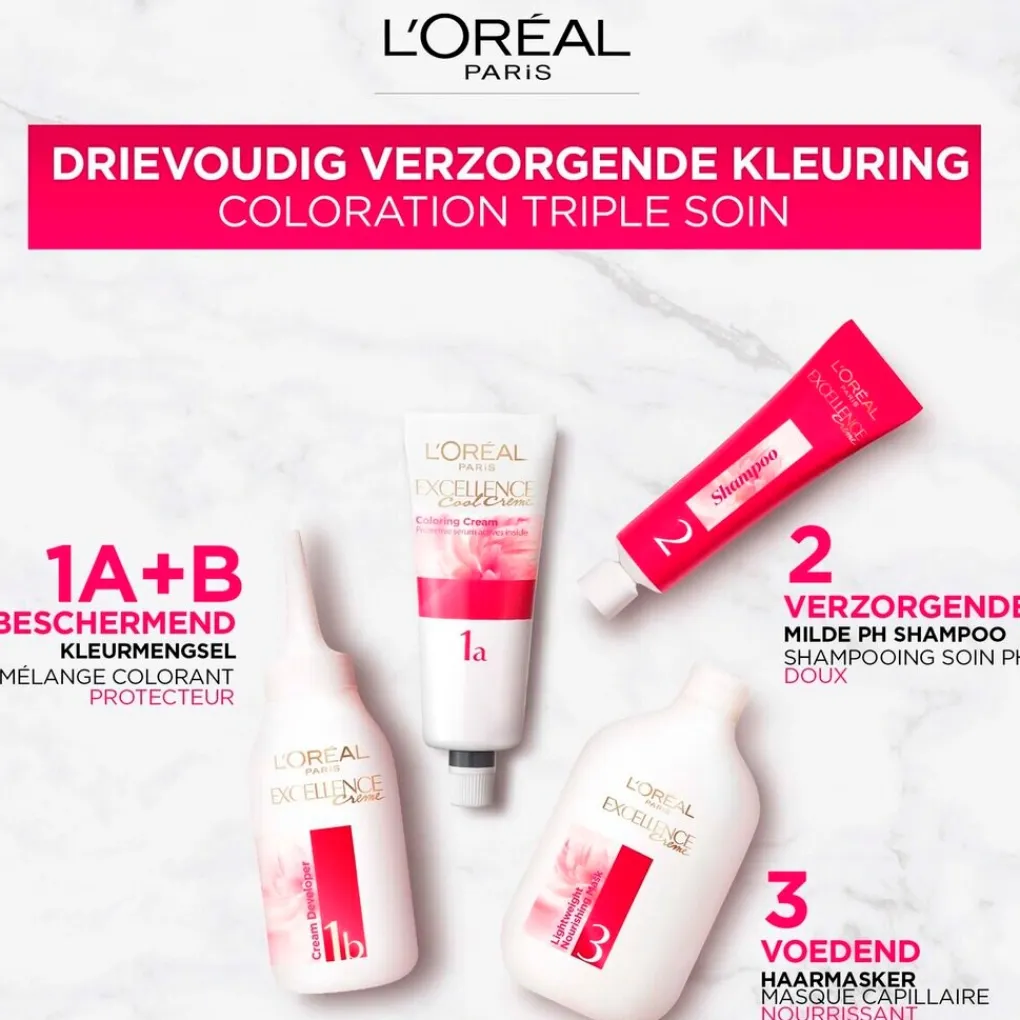 Excellence Haarverf>L'Oréal Paris Crème 6.3 Donker Goudblond Permanente Haarverf