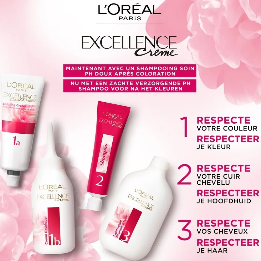 Excellence Haarverf>L'Oréal Paris Crème 6.3 Donker Goudblond Permanente Haarverf