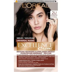Excellence Haarverf>L'Oréal Paris Crème Universal Nudes 2U Zeer Donkerbruin Permanente Haarkleuring