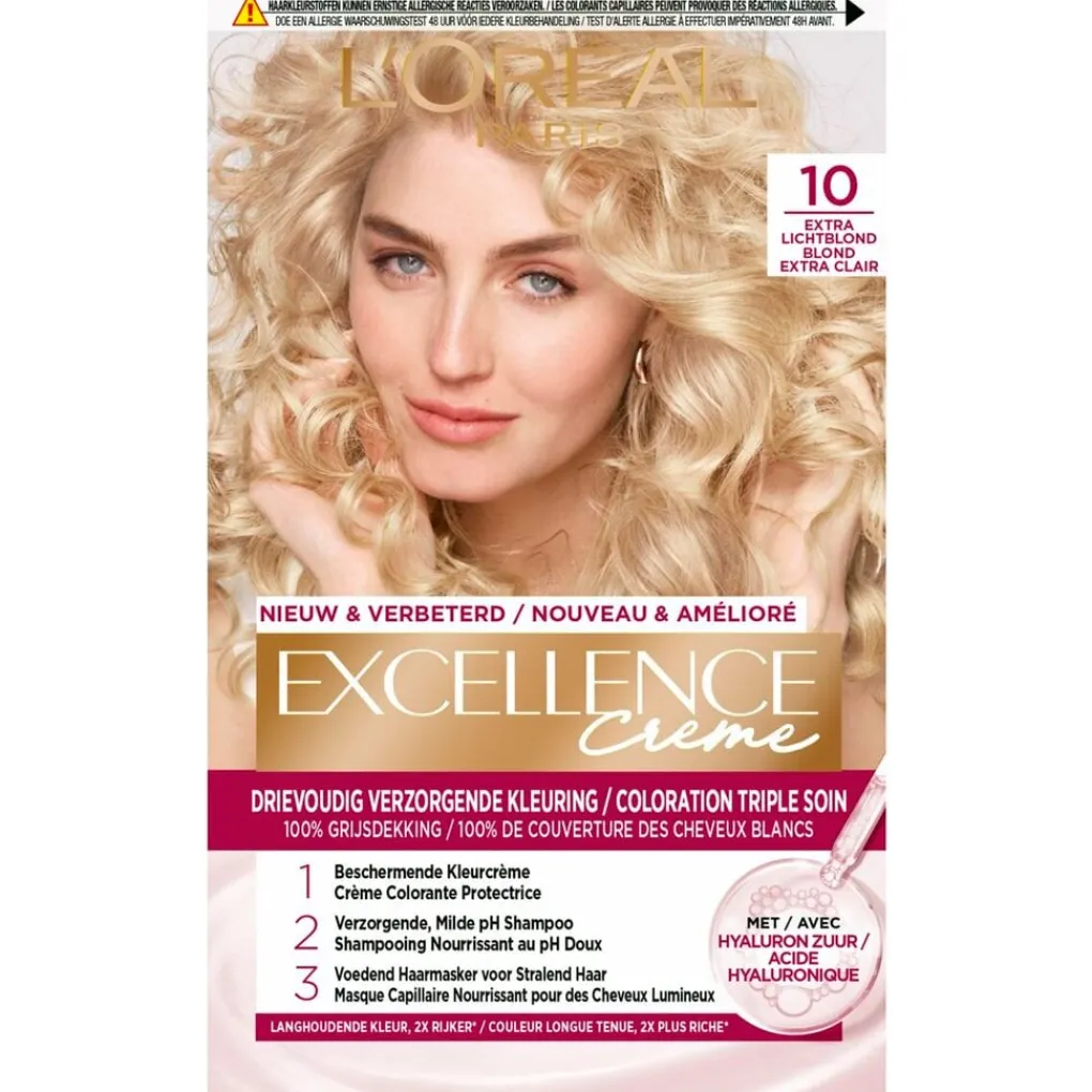 Excellence Haarverf>L'Oréal Paris Crème 10 Extra Lichtblond Permanente Haarverf