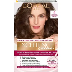 Excellence Haarverf>L'Oréal Paris Crème 4 Middenbruin Permanente Haarverf