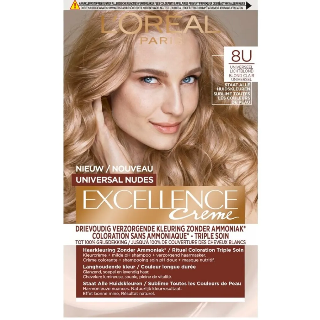 Excellence Haarverf>L’Oréal Paris 8U Nudes Lichtblond Permanente Haarverf
