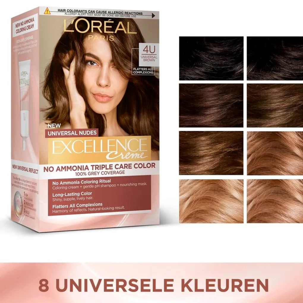 Excellence Haarverf>L'Oréal Paris Universal 6U Nudes Donkerblond Permanente Haarverf