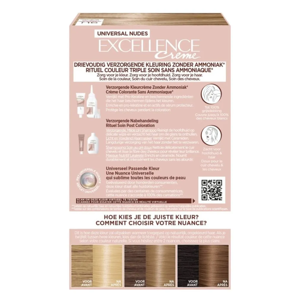Excellence Haarverf>L'Oréal Paris Universal 9U Nudes Zeer Lichtblond Permanente Haarverf