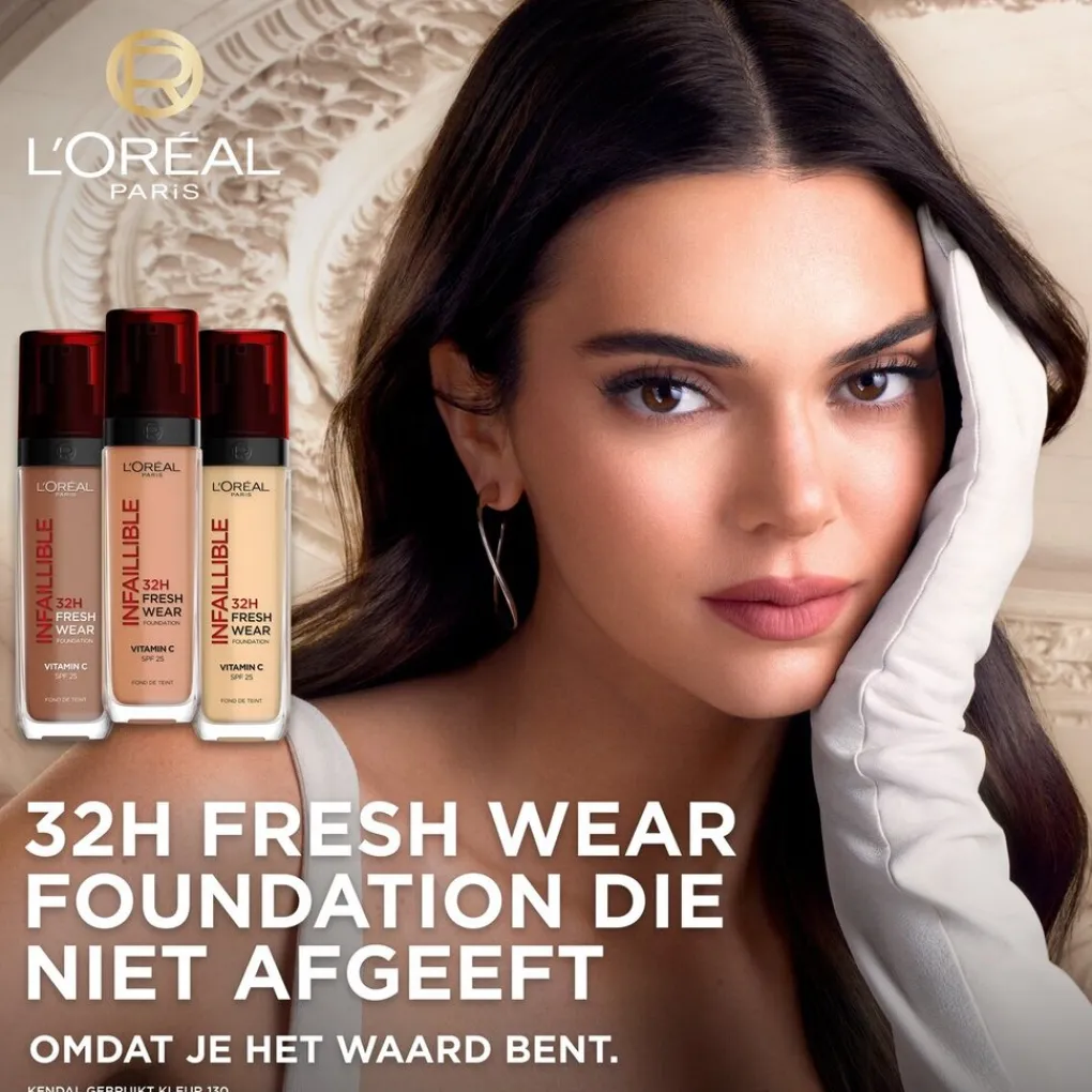L'Oreal Foundation>L'Oréal Paris Infaillible 145 Beige Rose SPF25 32H Fresh Wear Foundation
