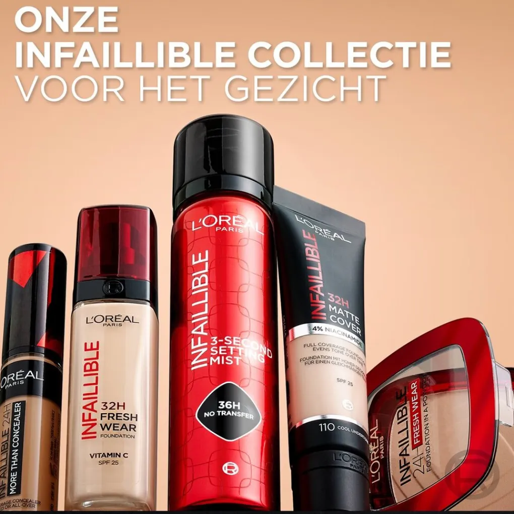 L'Oreal Foundation>L'Oréal Paris Infaillible 145 Beige Rose SPF25 32H Fresh Wear Foundation