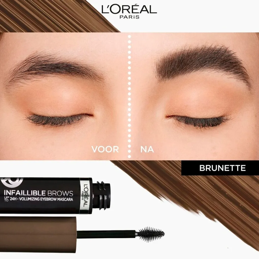 L'Oreal Wenkbrauw Make-Up>L'Oréal Paris Infaillible Brows 24H 108 Dark Brunette Waterproof Wenkbrauwmascara