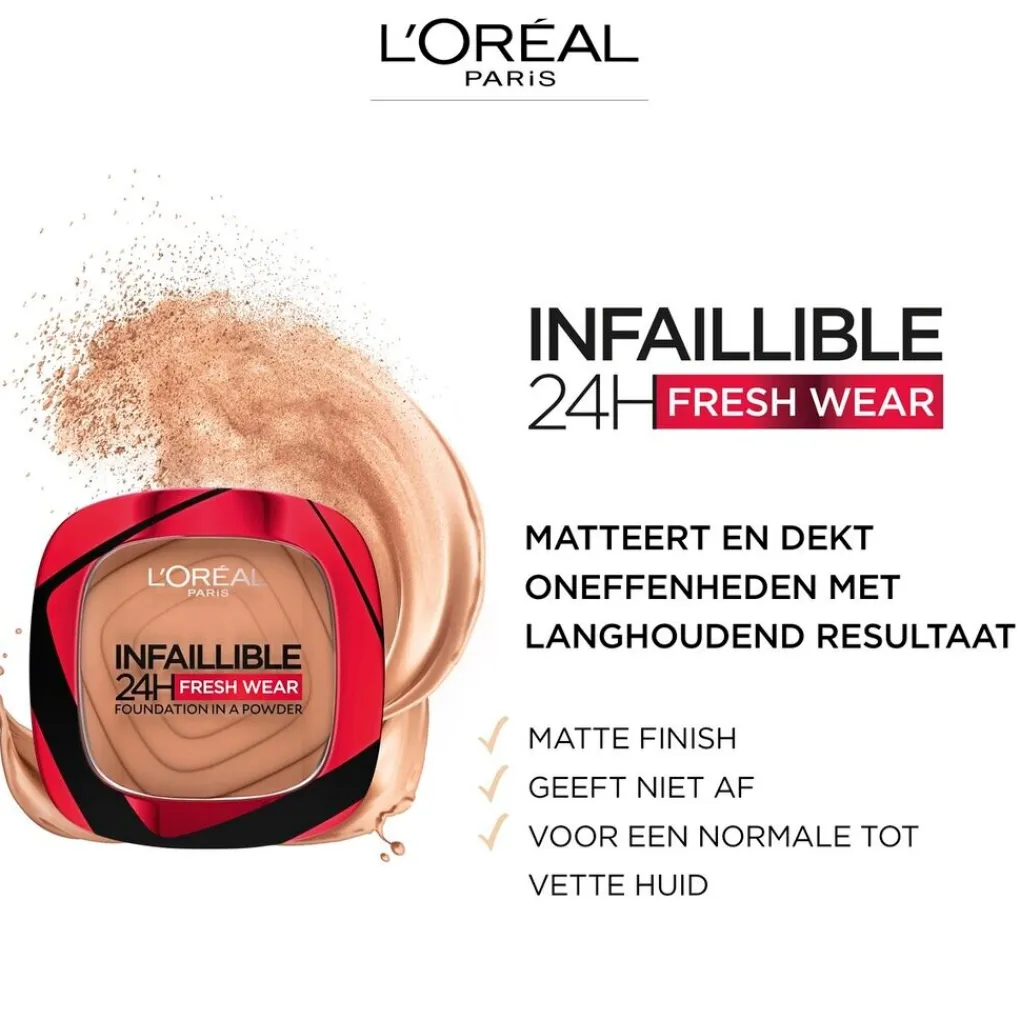 L'Oreal Gezichtspoeder|Foundation>L'Oréal Paris Infaillible 24H Fresh Wear 245 Golden Honey Foundation in a Powder