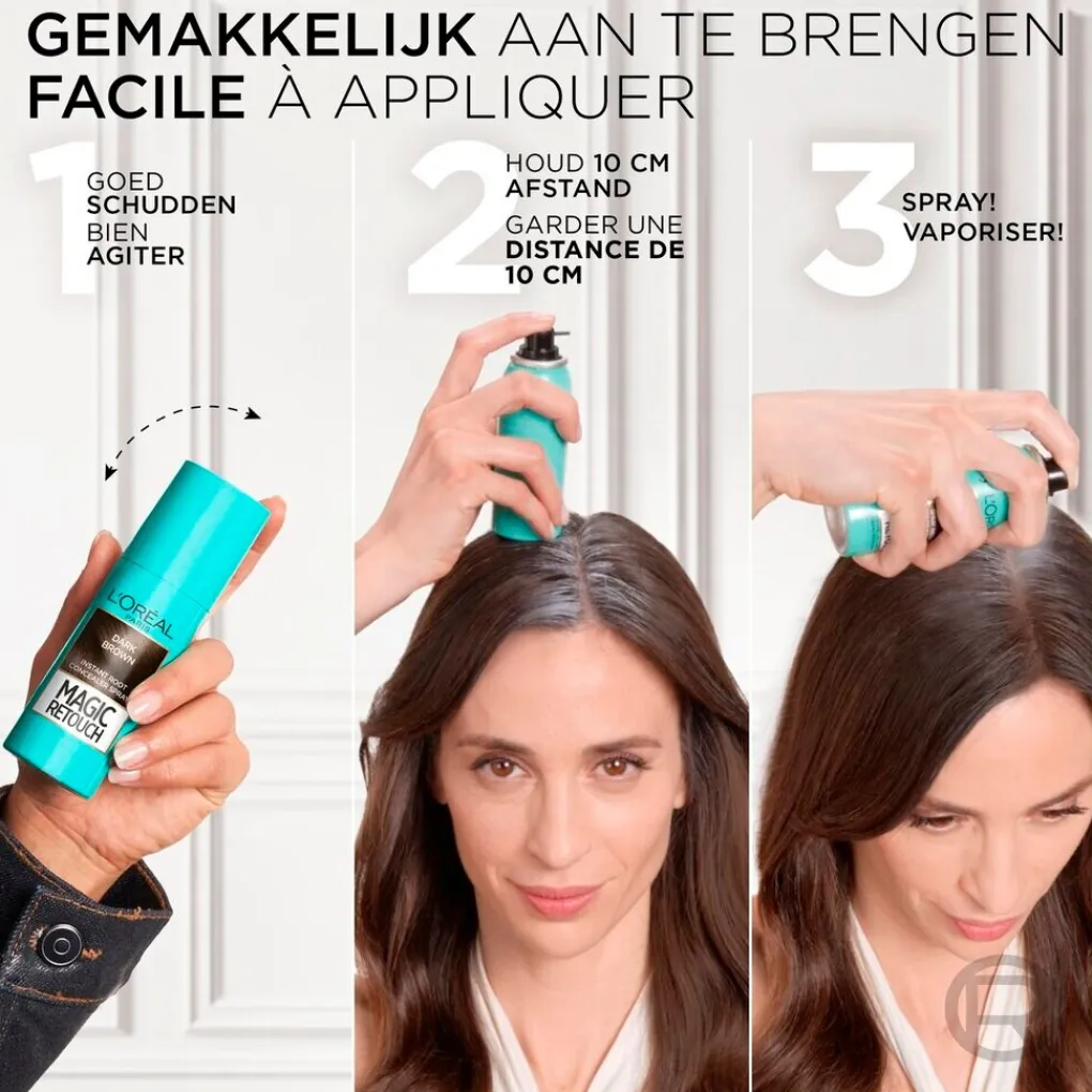Magic Retouch Haarverf>L'Oréal Paris Goud Middenbruin Camouflerende Uitgroeispray