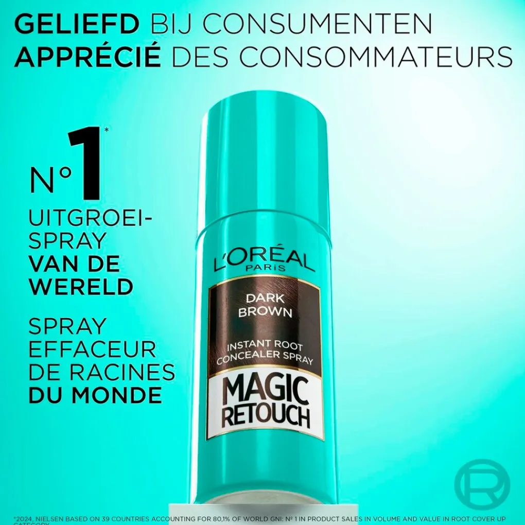 Magic Retouch Haarverf>L'Oréal Paris Goud Middenbruin Camouflerende Uitgroeispray