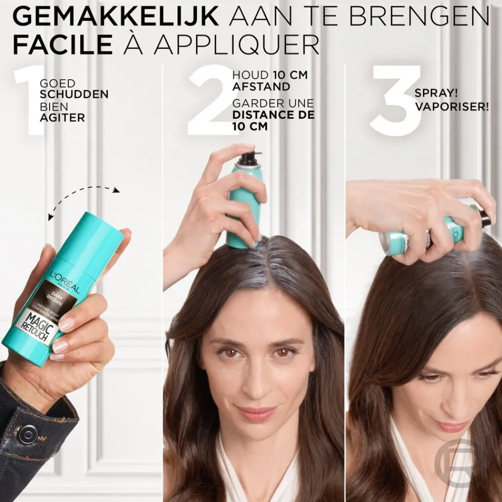 Magic Retouch Haarverf>L'Oréal Paris Zwart Camouflerende Uitgroeispray