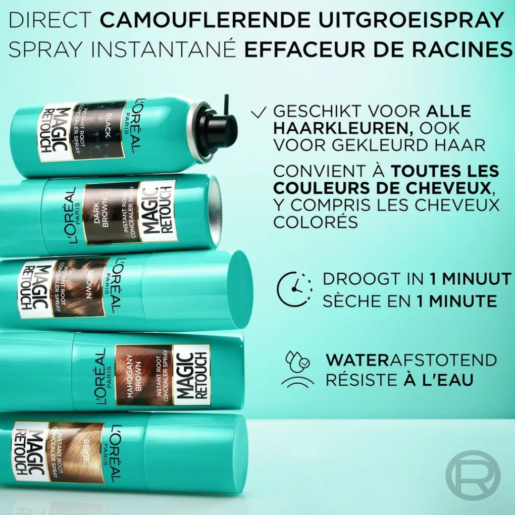 Magic Retouch Haarverf>L'Oréal Paris Middenblond Camouflerende Uitgroeispray