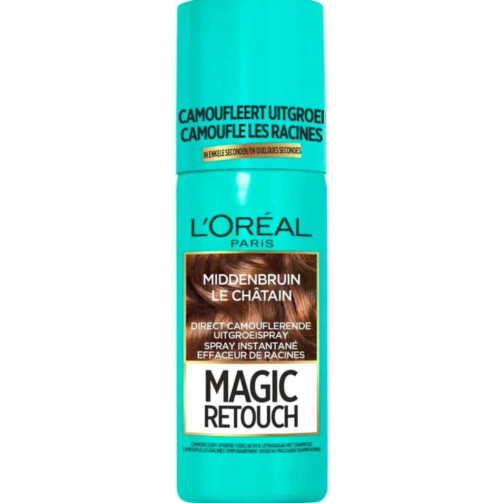 Magic Retouch Haarverf>L'Oréal Paris Middenbruin Camouflerende Uitgroeispray