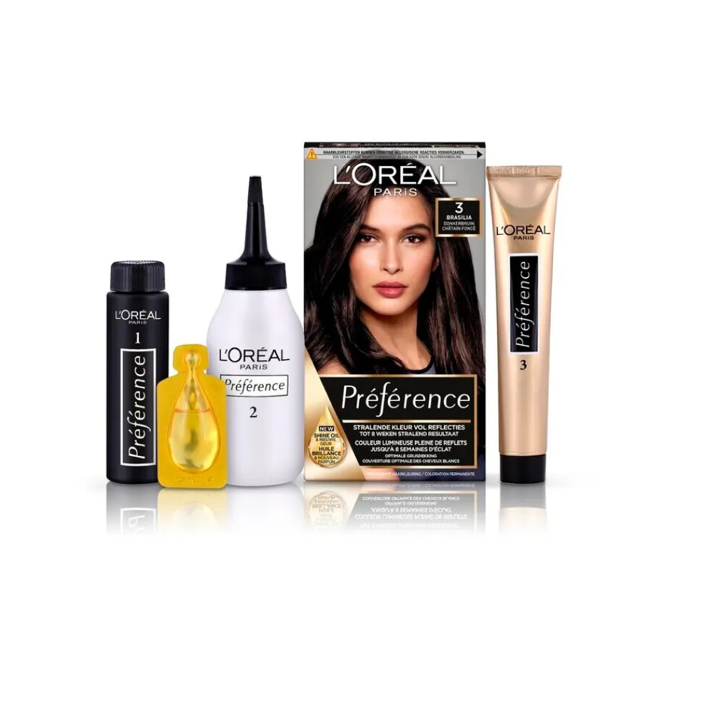 Preference Haarverf>L'Oréal Paris Préférence 3 Donkerbruin Permanente Haarkleuring