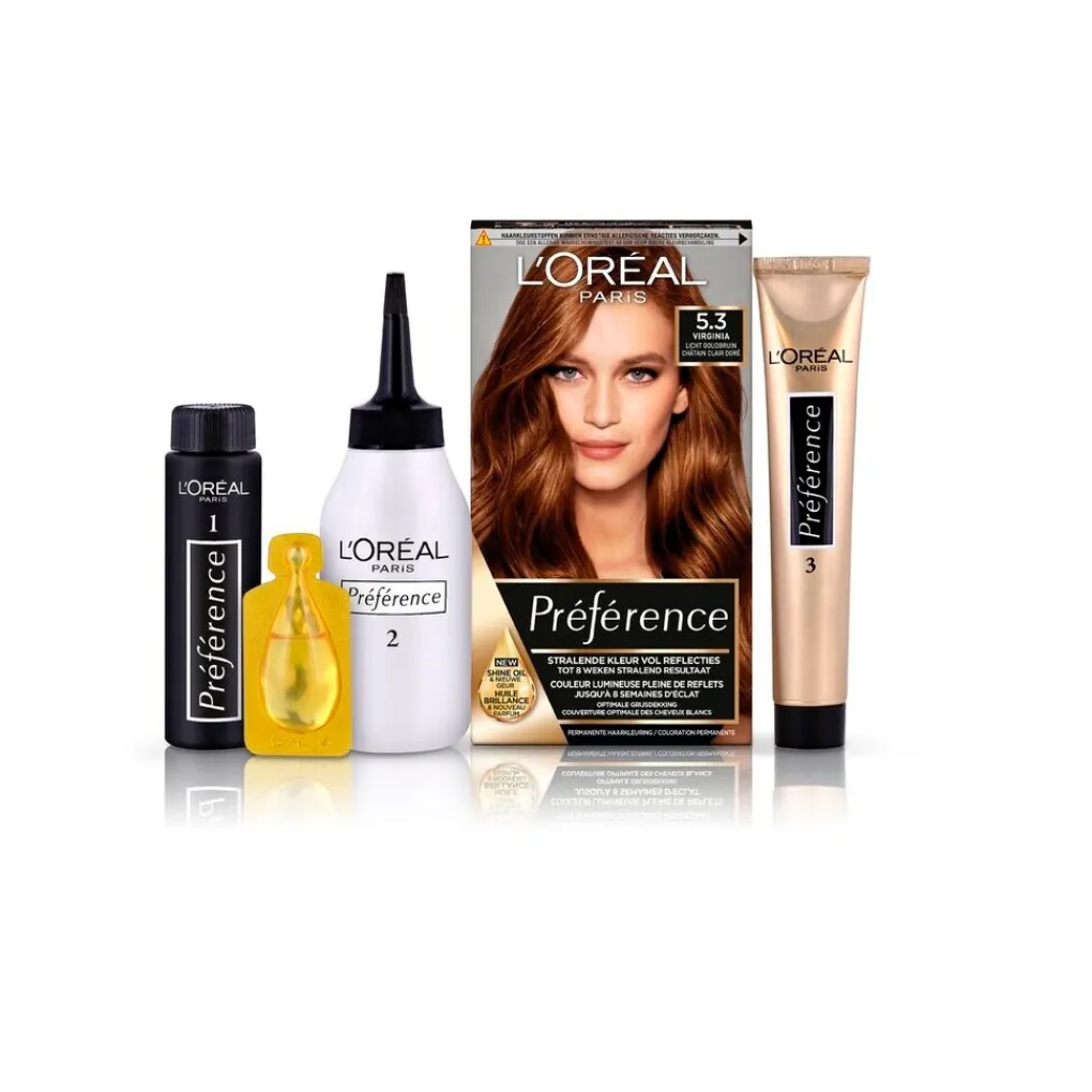Preference Haarverf>L'Oréal Paris Préférence 5.3 Goud Lichtbruin Permanente Haarkleuring