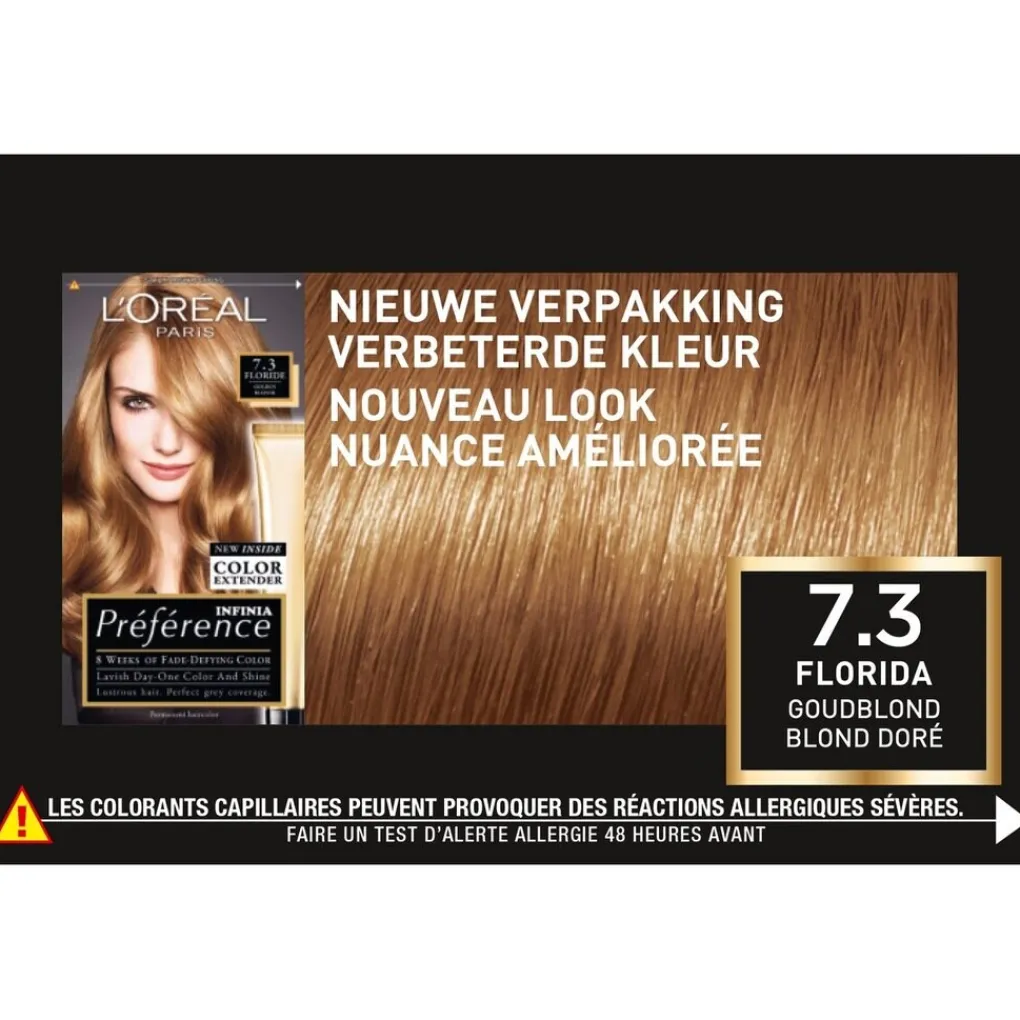 Preference Haarverf>L'Oréal Paris Préférence 7.3 Goud Middenblond Haarkleuring