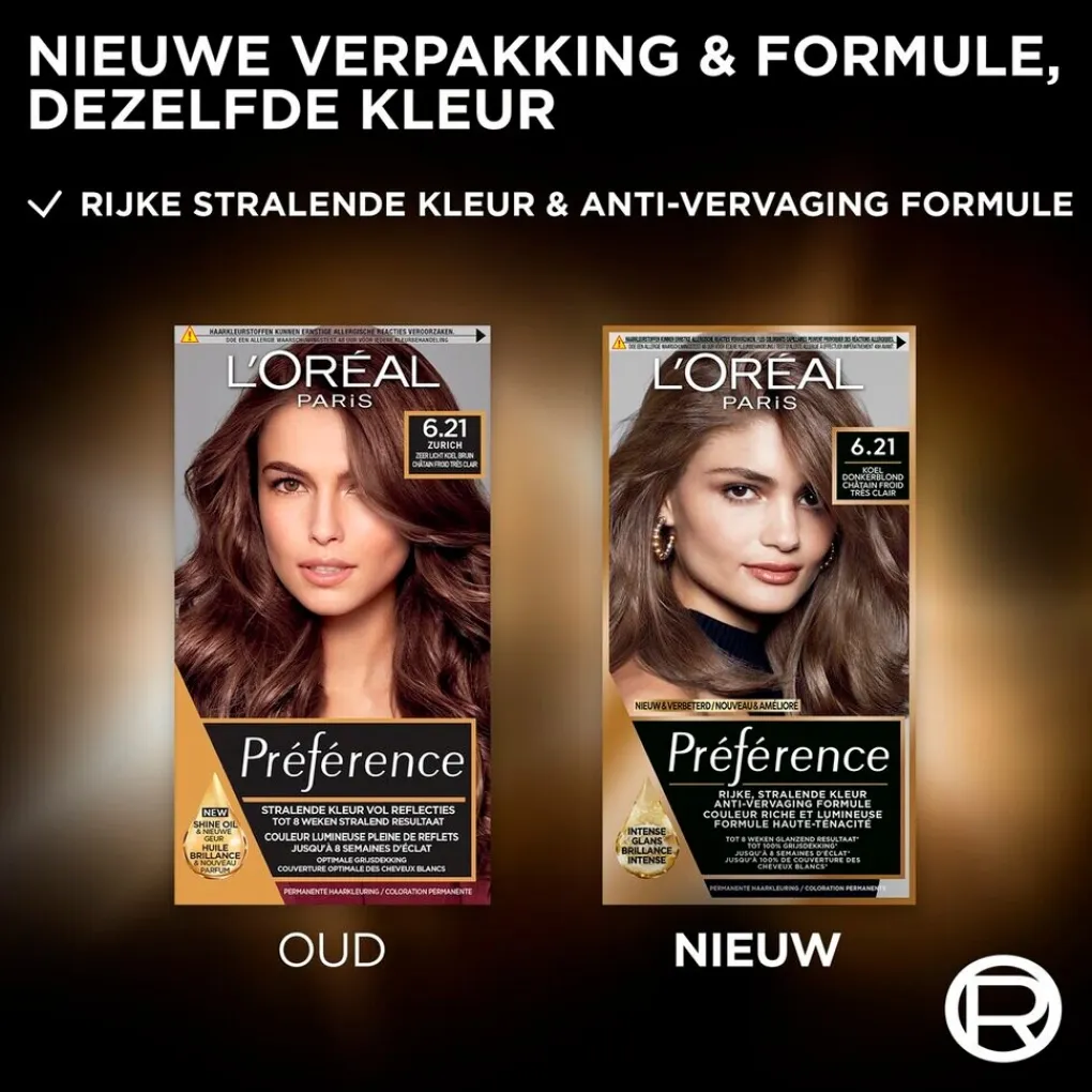 Preference Haarverf>L'Oréal Paris Préférence 6.21 Koel Donkerblond Permanente Haarkleuring